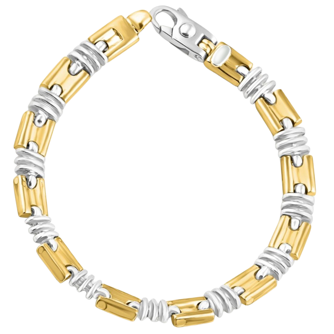 Spring Link Chainb 18k Handcrafted 5.5mm Bolt and Spring Link Chain - Gracious Rose Jewelry