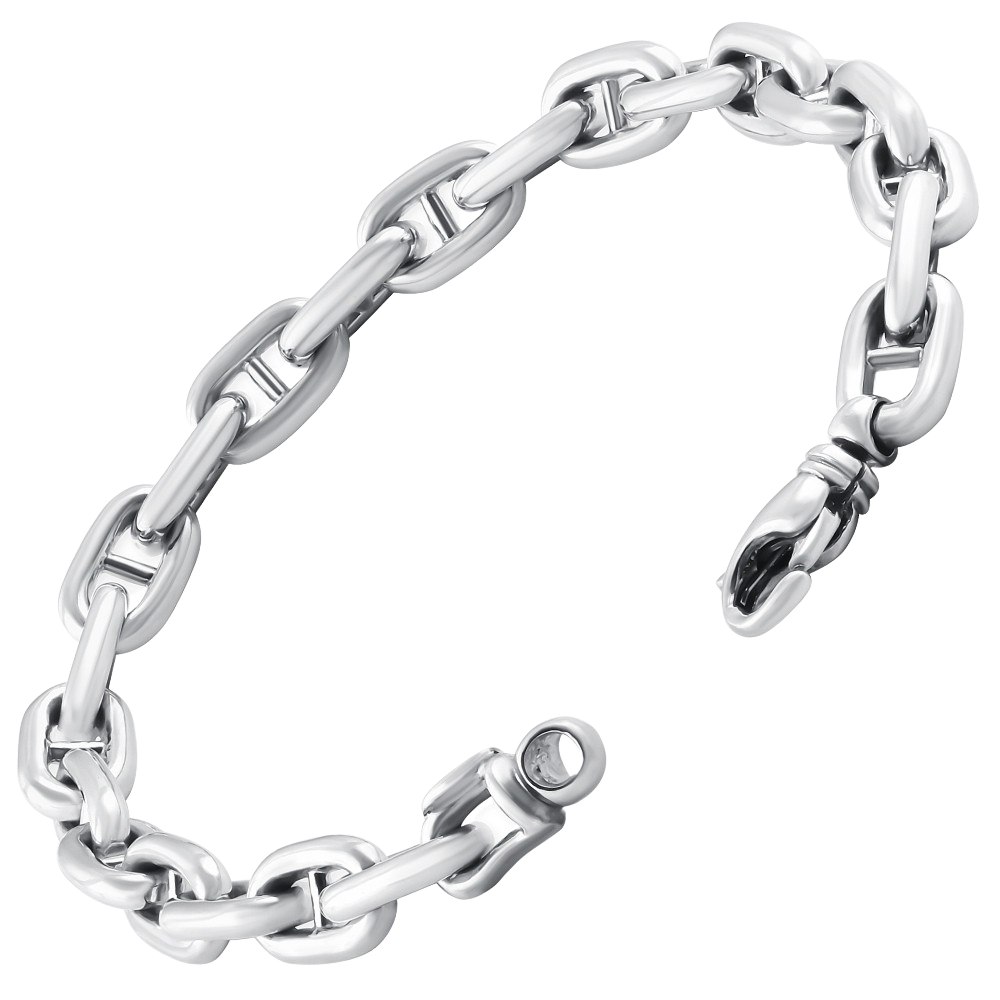 18k Handcrafted 8mm Rounded Mariner Chain Gracious Rose Jewelry