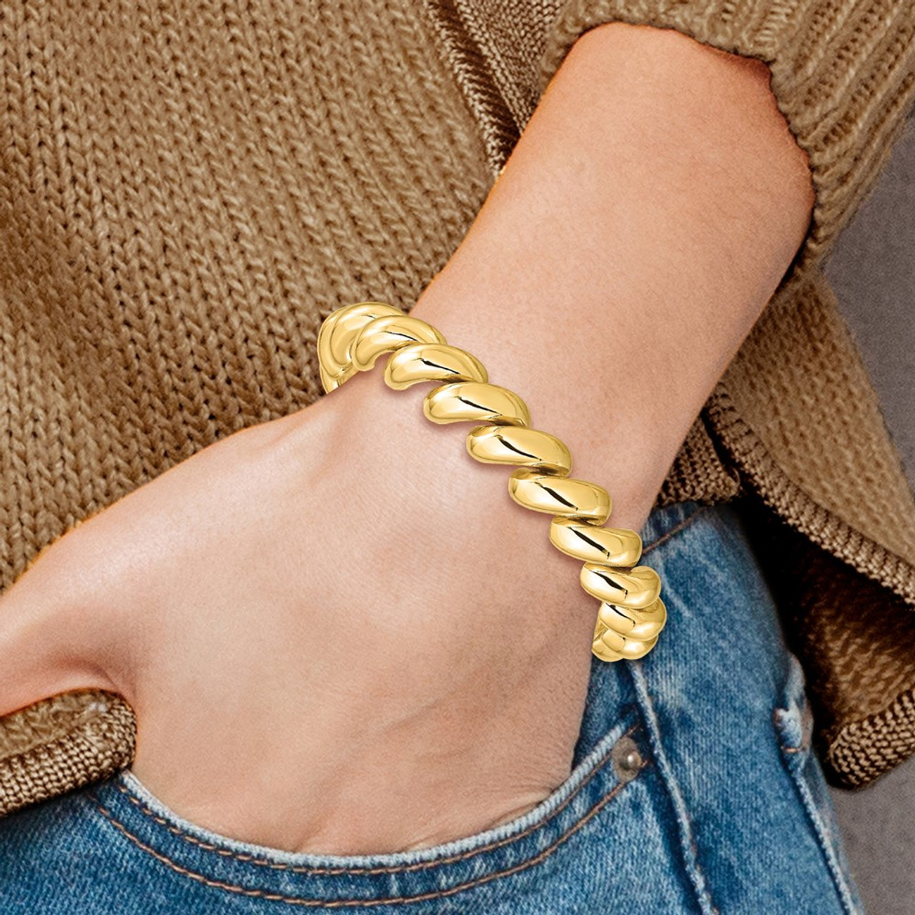 San Marco Chain Bracelet 14K Yellow Gold 7