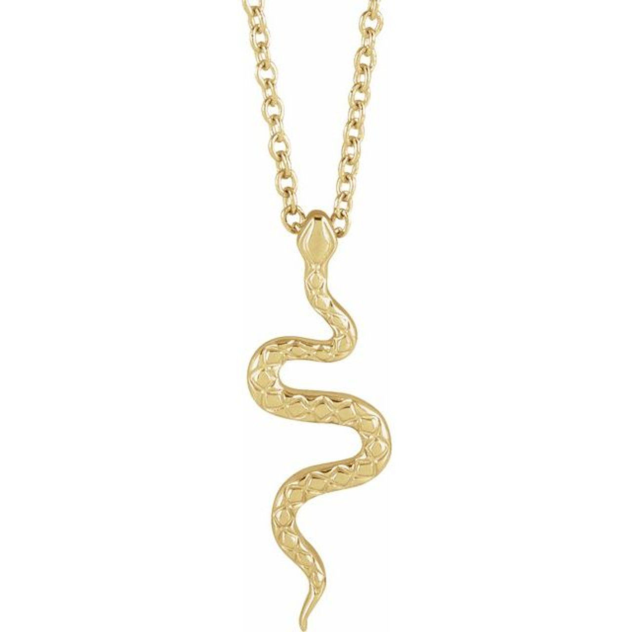 14K Yellow Gold Snake Necklace