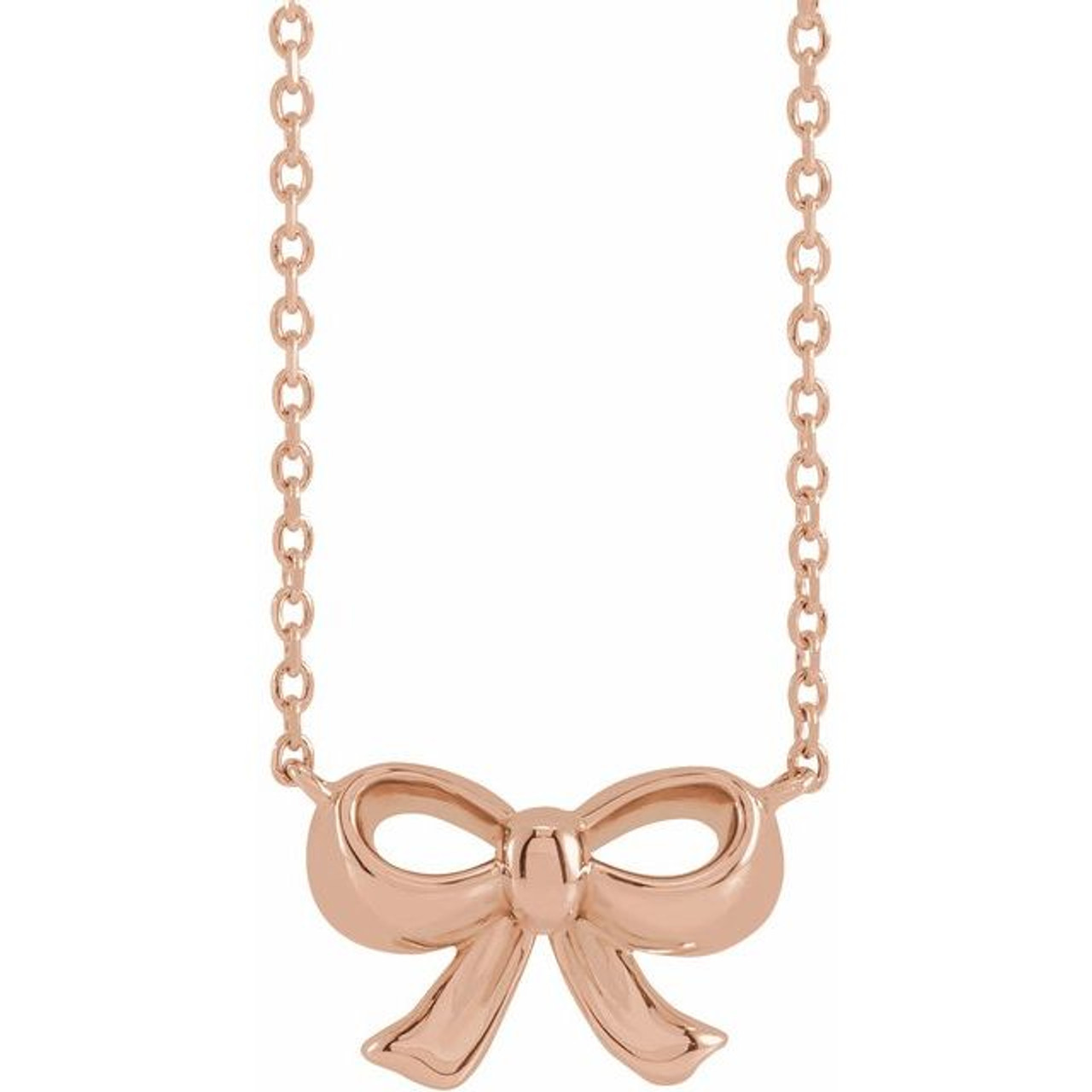 Rose gold shop bow necklace