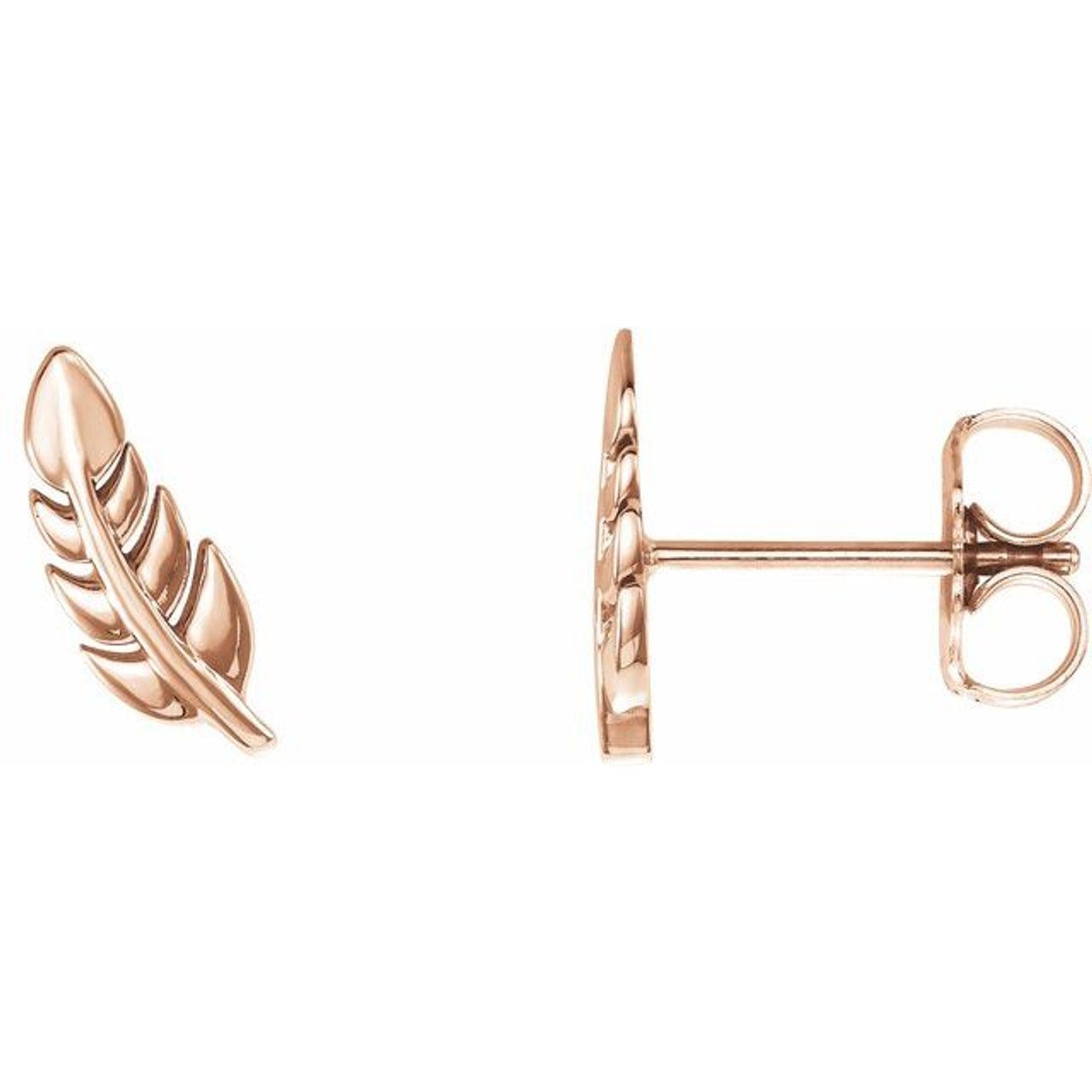 Bloomingdale's Diamond Leaf Stud Earrings in 14K Rose Gold, .10 ct. t.w. |  Bloomingdale's