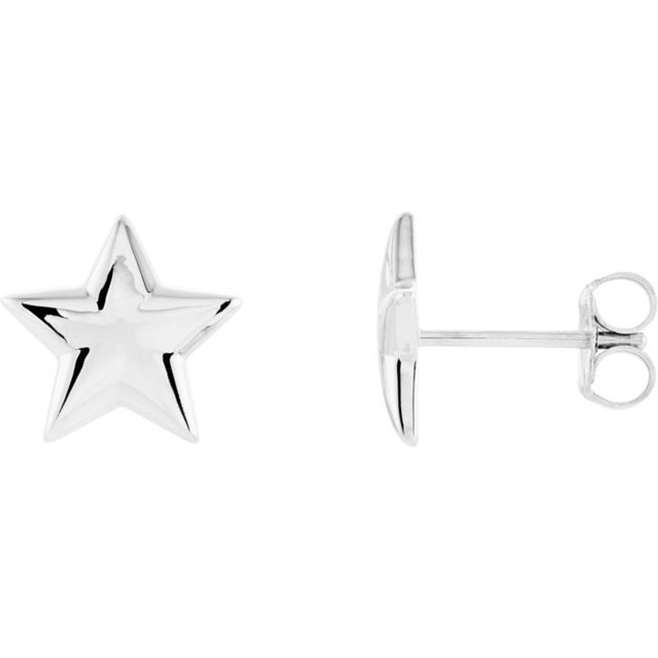 14K - Tiny Love Stud Thread Thru Earring Single – Star - Heather Hawkins INC