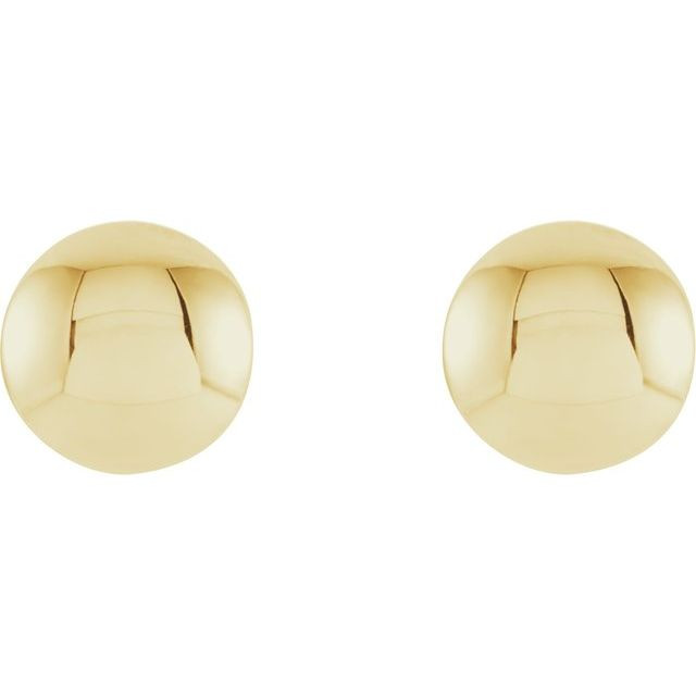 14K Yellow Gold Convex Circle Earrings - Gracious Rose Jewelry