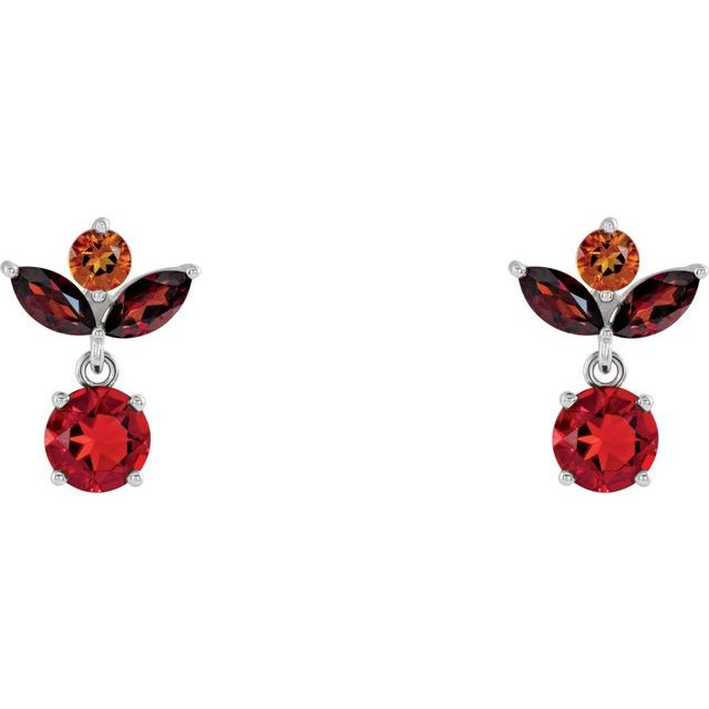 14K White Gold Multi-Gemstone Earrings - Gracious Rose Jewelry