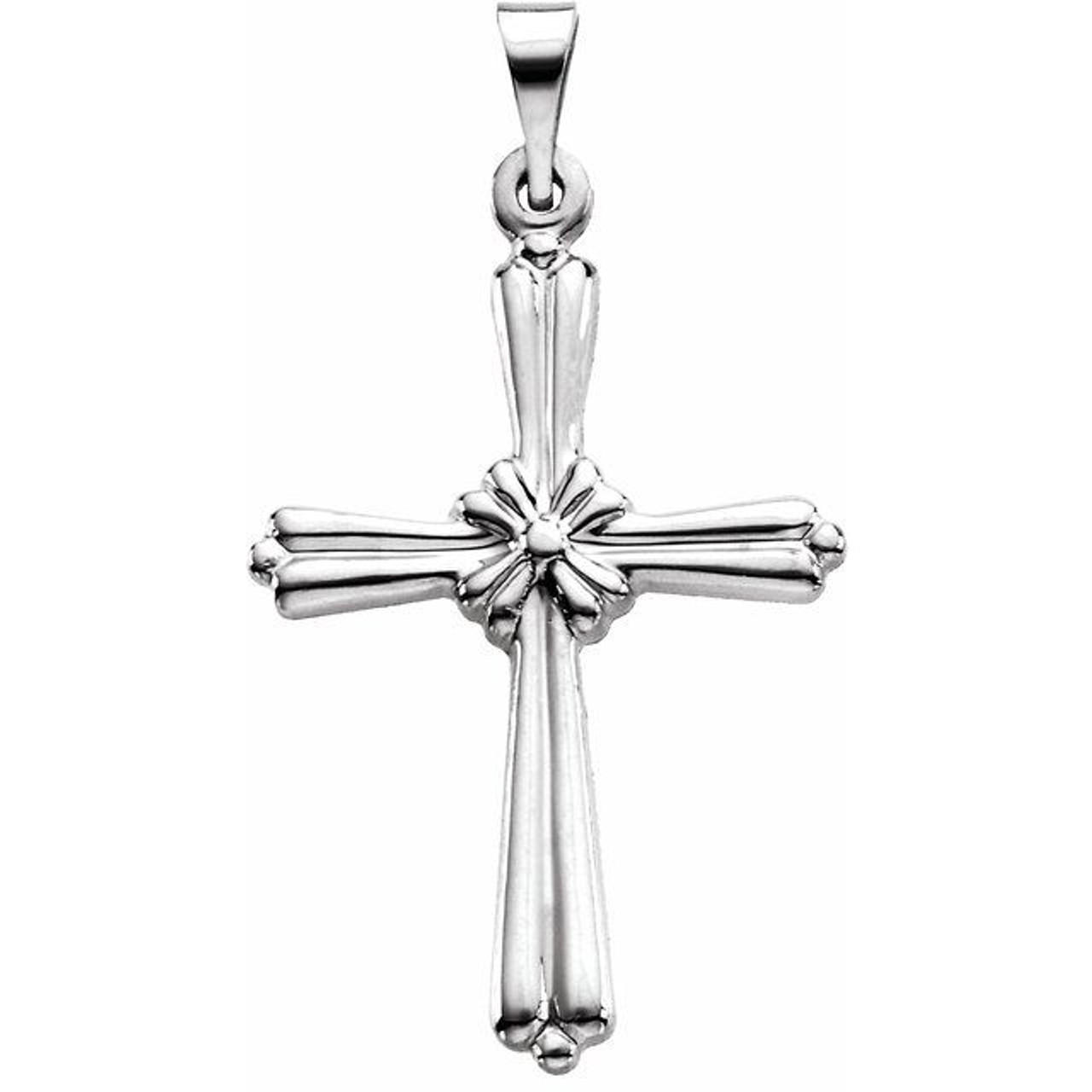 Platinum cross clearance pendant necklace