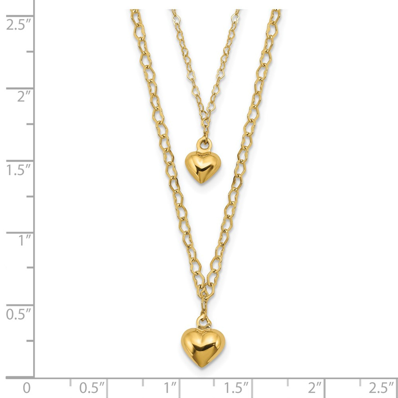 Heart Double Gold Necklace - Two Twin Hearts - Women Love Jewelry – Lil  Pepper Jewelry