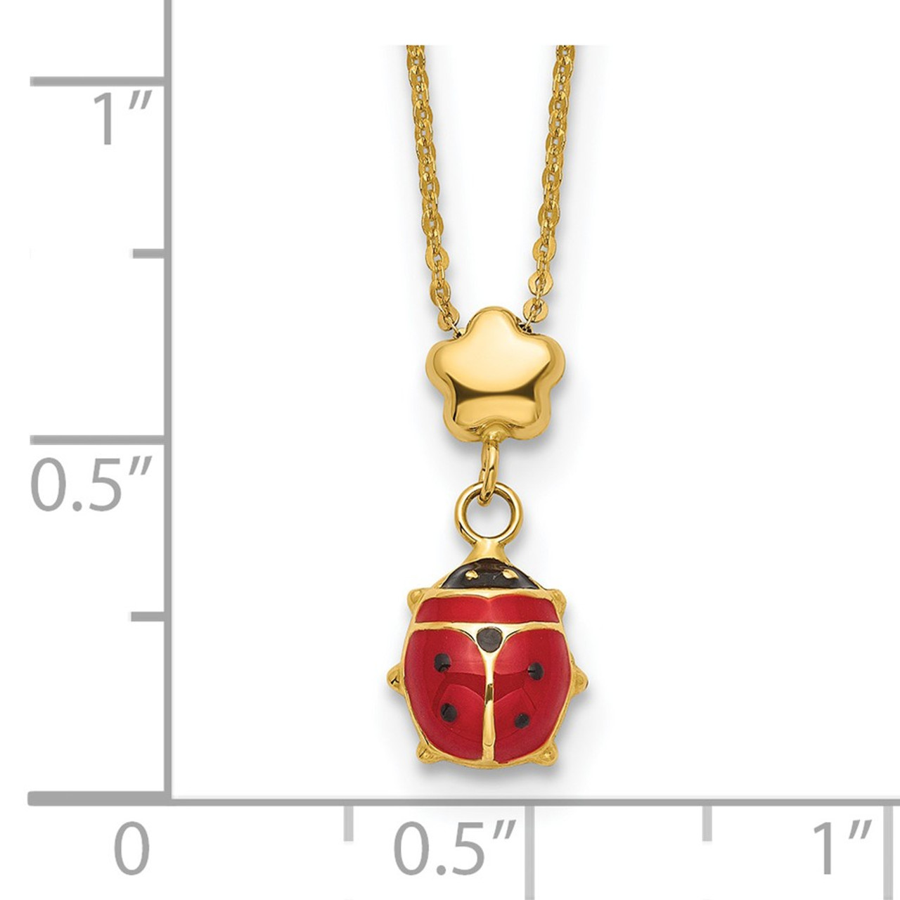 14K Gold Gemstone Inlay Ladybug Necklace SET3182-18 | Comstock Jewelers |  Edmonds, WA