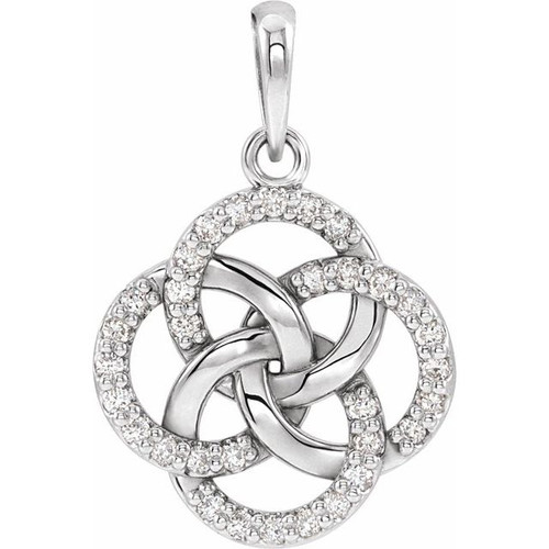 Platinum 1/8 CTW Natural Diamond Five-Fold Celtic Pendant