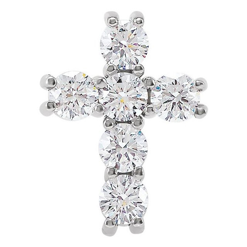 Platinum 1/2 CTW Natural Diamond Cross Pendant