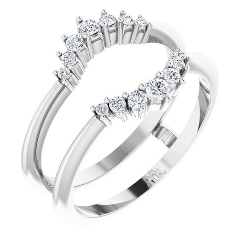 Platinum 1/4 CTW Natural Diamond Ring Guard