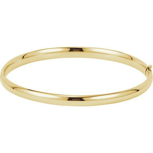 14K Yellow Gold 4.75mm Hinged Bangle Bracelet