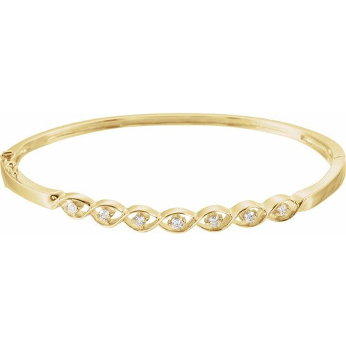 14K Yellow Gold 1/4 CTW Natural Diamond Bangle Bracelet