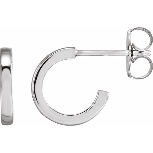 14K White Gold Hoop Earrings