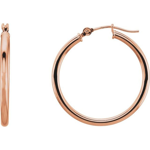 14K Rose Gold 25mm Hoop Earrings