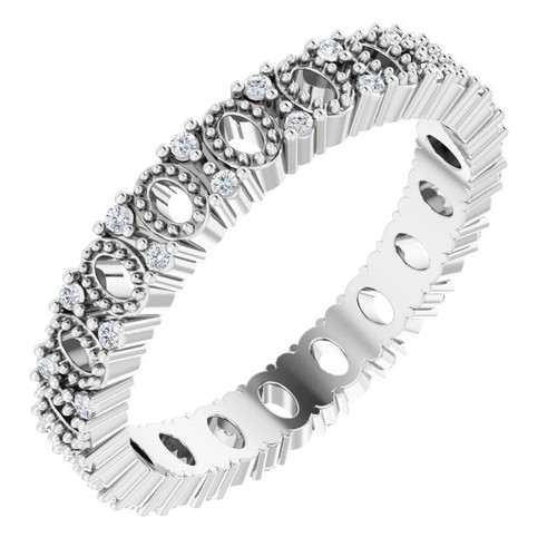 14K White Gold 1/6 CTW Natural Diamond Negative Space Eternity Band