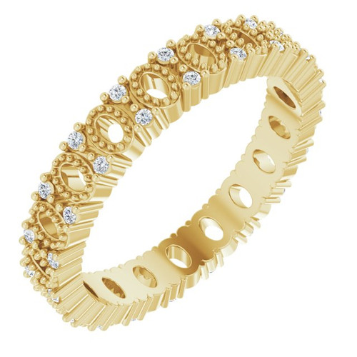 14K Yellow Gold 1/6 CTW Natural Diamond Negative Space Eternity Band