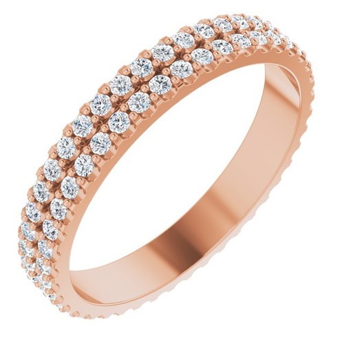 14K Rose Gold 3/4 CTW Natural Diamond Eternity Band