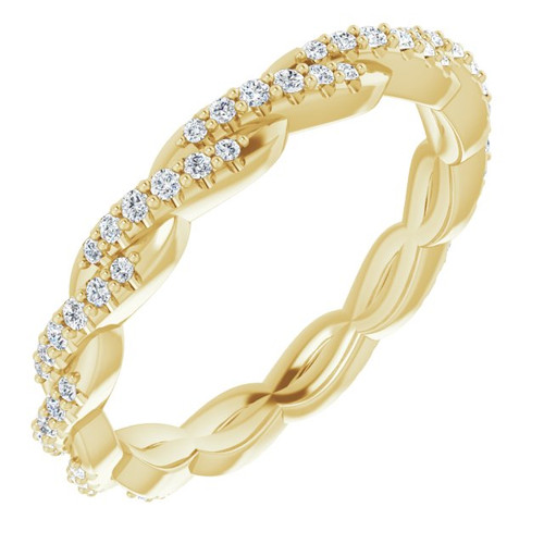 14K Yellow Gold 1/4 CTW Natural Diamond Twisted Eternity Band