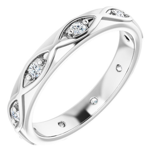 14K White Gold 1/5 CTW Round Natural Diamond Eternity Band