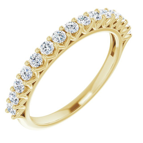 14K Yellow Gold 1/2 CTW Round Lab-Grown Diamond Anniversary Band