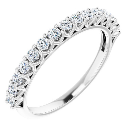 14K White Gold 1/2 CTW Round Lab-Grown Diamond Anniversary Band