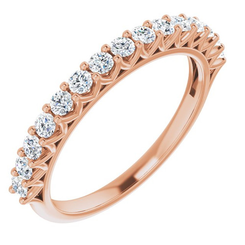 14K Rose Gold 1/2 CTW Round Lab-Grown Diamond Anniversary Band