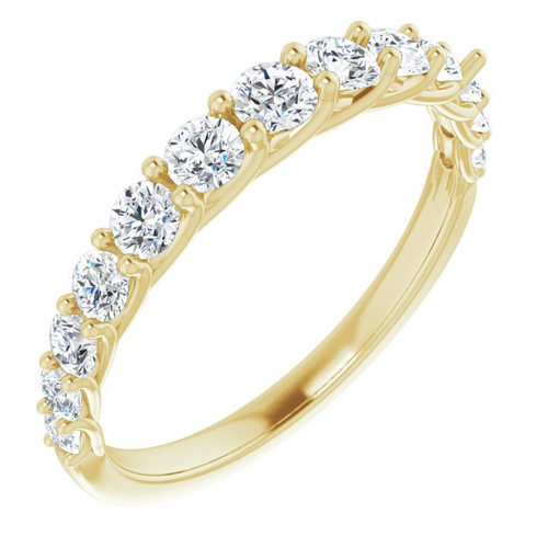 14K Yellow Gold 3/4 CTW Graduating Natural Diamond Anniversary Band