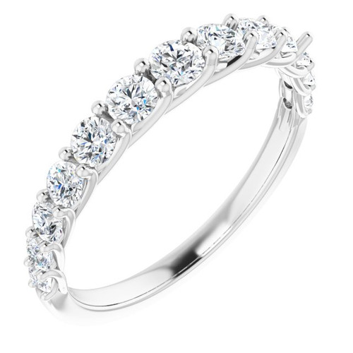 14K White Gold 3/4 CTW Graduating Natural Diamond Anniversary Band