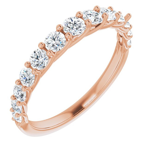 14K Rose Gold 3/4 CTW Graduating Lab-Grown Diamond Anniversary Band