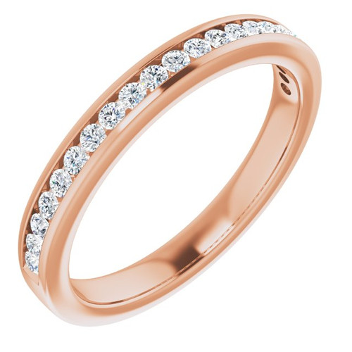 14K Rose Gold 3/4 CTW Channel-Set Natural Diamond Anniversary Band