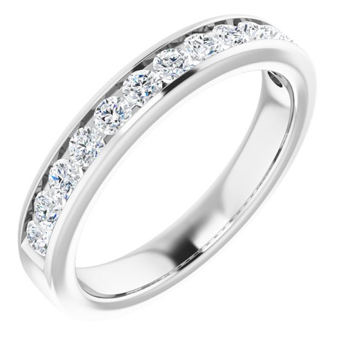 14K White Gold 5/8 CTW Channel-Set Lab-Grown Diamond Anniversary Band