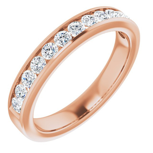 14K Rose Gold 5/8 CTW Channel-Set Lab-Grown Diamond Anniversary Band