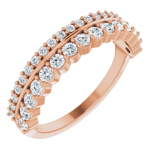 14K Rose Gold 5/8 CTW Natural Diamond Multi-Row Anniversary Band