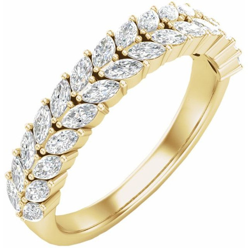 14K Yellow Gold 7/8 CTW Lab-Grown Diamond Multi-Row Anniversary Band