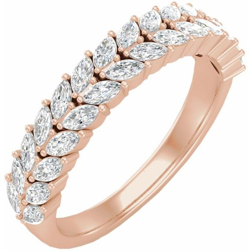 14K Rose Gold 7/8 CTW Lab-Grown Diamond Multi-Row Anniversary Band