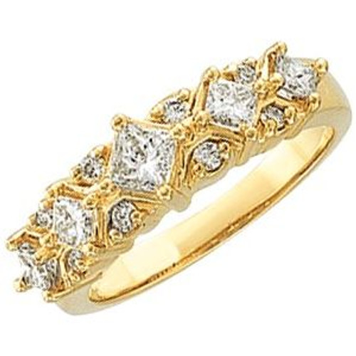 14K Yellow Gold 1 CTW Natural Diamond Anniversary Band