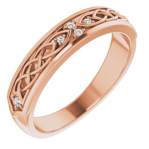 14K Rose Gold .04 CTW Natural Diamond Celtic Anniversary Band