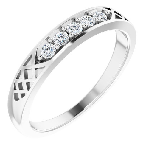 14K White Gold 1/6 CTW Natural Diamond Celtic Anniversary Band