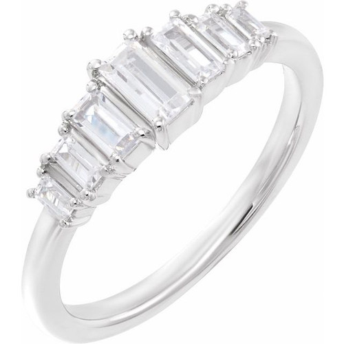 14K White 1/2 CTW Lab-Grown Baguette Diamond Anniversary Band