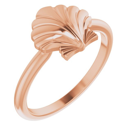 14K Rose Gold Shell Ring