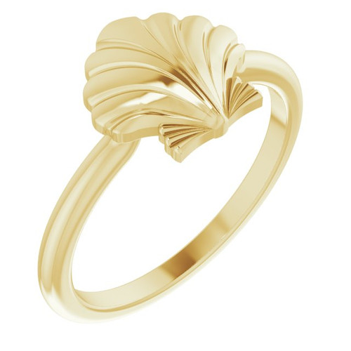 14K Yellow Gold Shell Ring