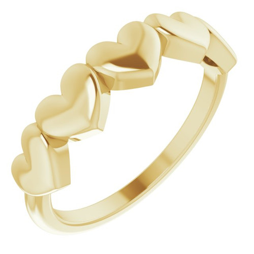 14K Yellow Gold Heart Ring