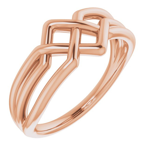 14K Rose Gold Intertwined Geometric Ring