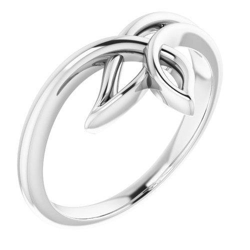 14K White Gold Twisting Freeform Ring