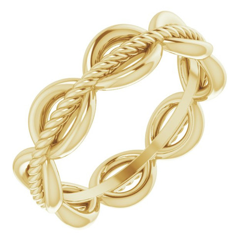 14K Yellow Gold Rope Design Band