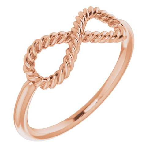 14K Rose Gold Infinity-Inspired Rope Ring