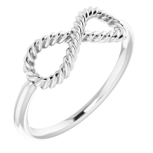 14K White Gold Infinity-Inspired Rope Ring