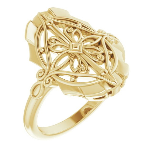 14K Yellow Gold Traditional Vintage Ring