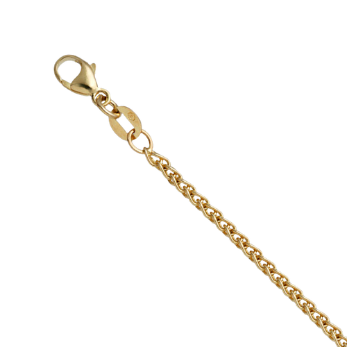 14K Yellow Gold 2.0mm Round Wheat Chain